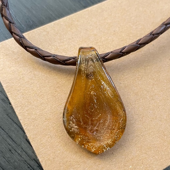 PANDORA Brown Braided Double Leather Charm Bracelet Necklace - Picture 6 of 15